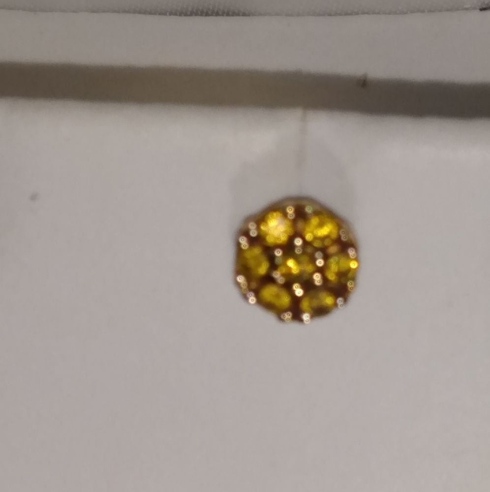 Canary Yellow Diamond 14k Yellow Gold Earing - Picture 2 of 8